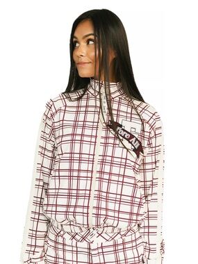 Fore All Lyla Plaid Varsity Bomber Jacket